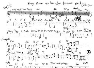 Sorry seem To Be The Hardest World sheet