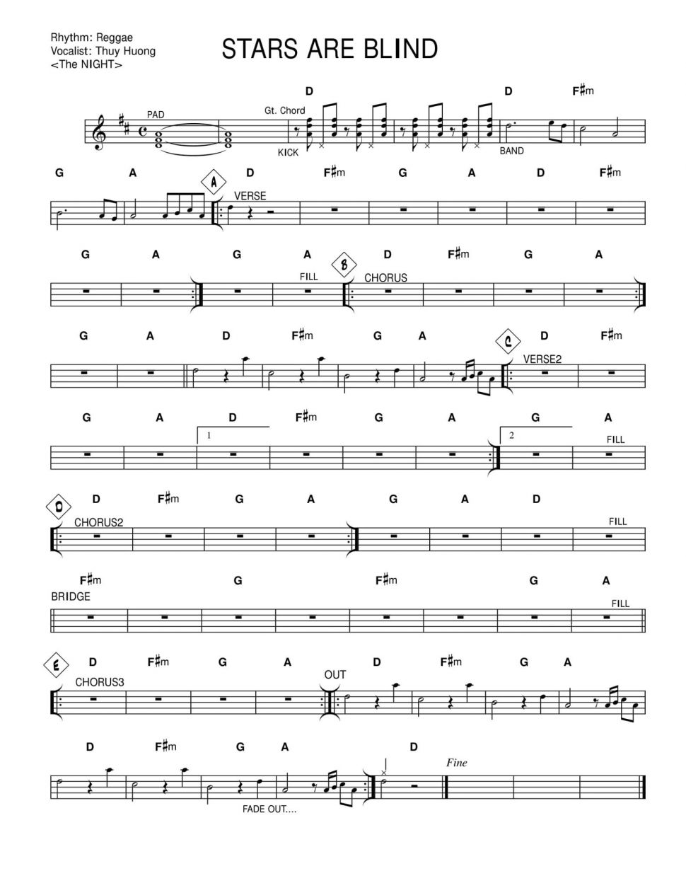 Stars Are Blind sheet