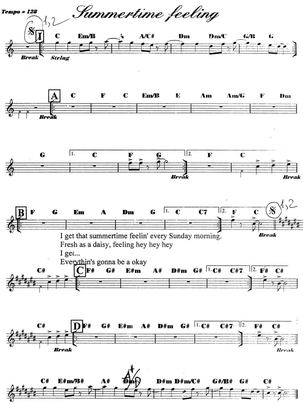 Summertime Feeling sheet