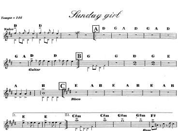 Sunday Girl sheet