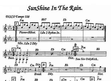 Sunshine In The Rain sheet