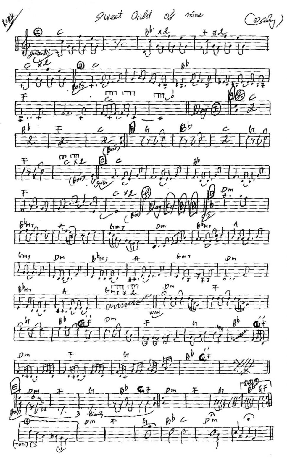 Sweet Child Mine sheet