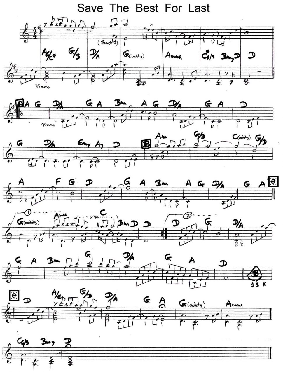 Save The Best For Last sheet