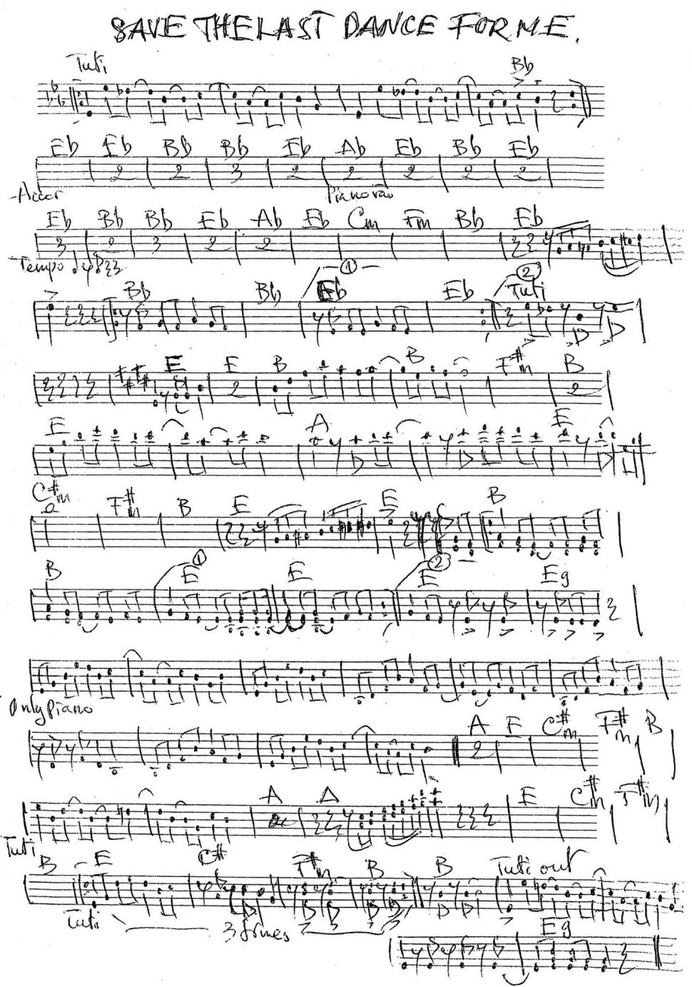 Save The Last Dance For Me sheet