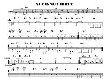 She Is Not There sheet