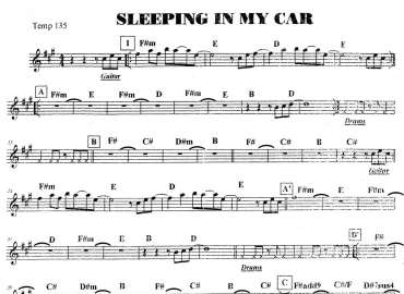 Sleeping In My Car sheet