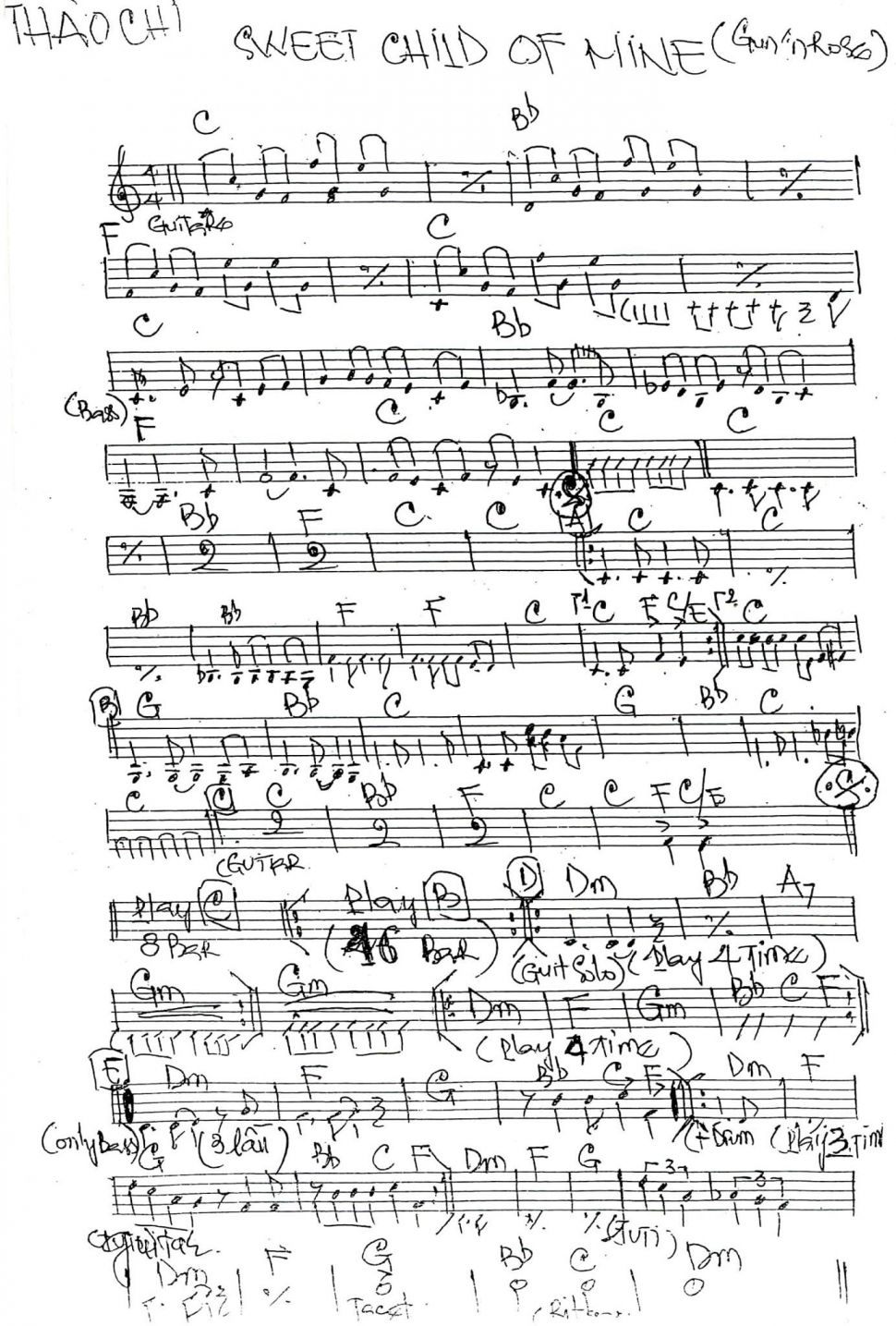 Sweet Child Of Mine sheet