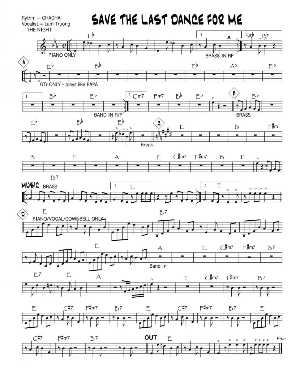 Save The Last Dance For Me sheet