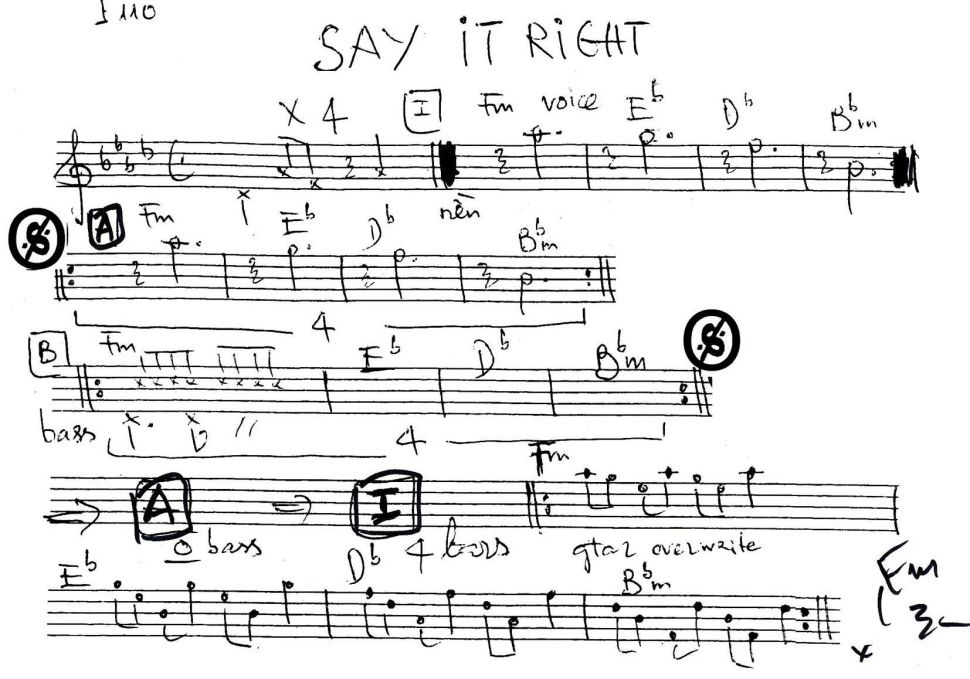 Say It Right sheet