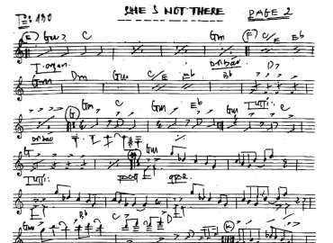 She's Not There sheet
