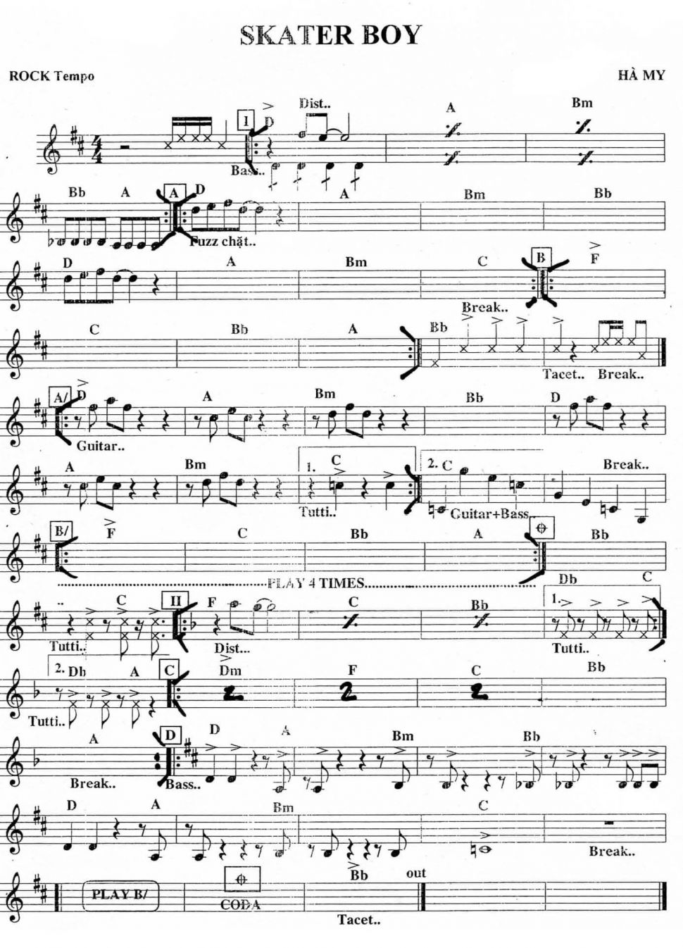 Skater Boy sheet