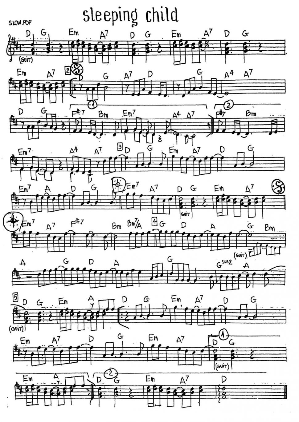 Sleeping Child sheet