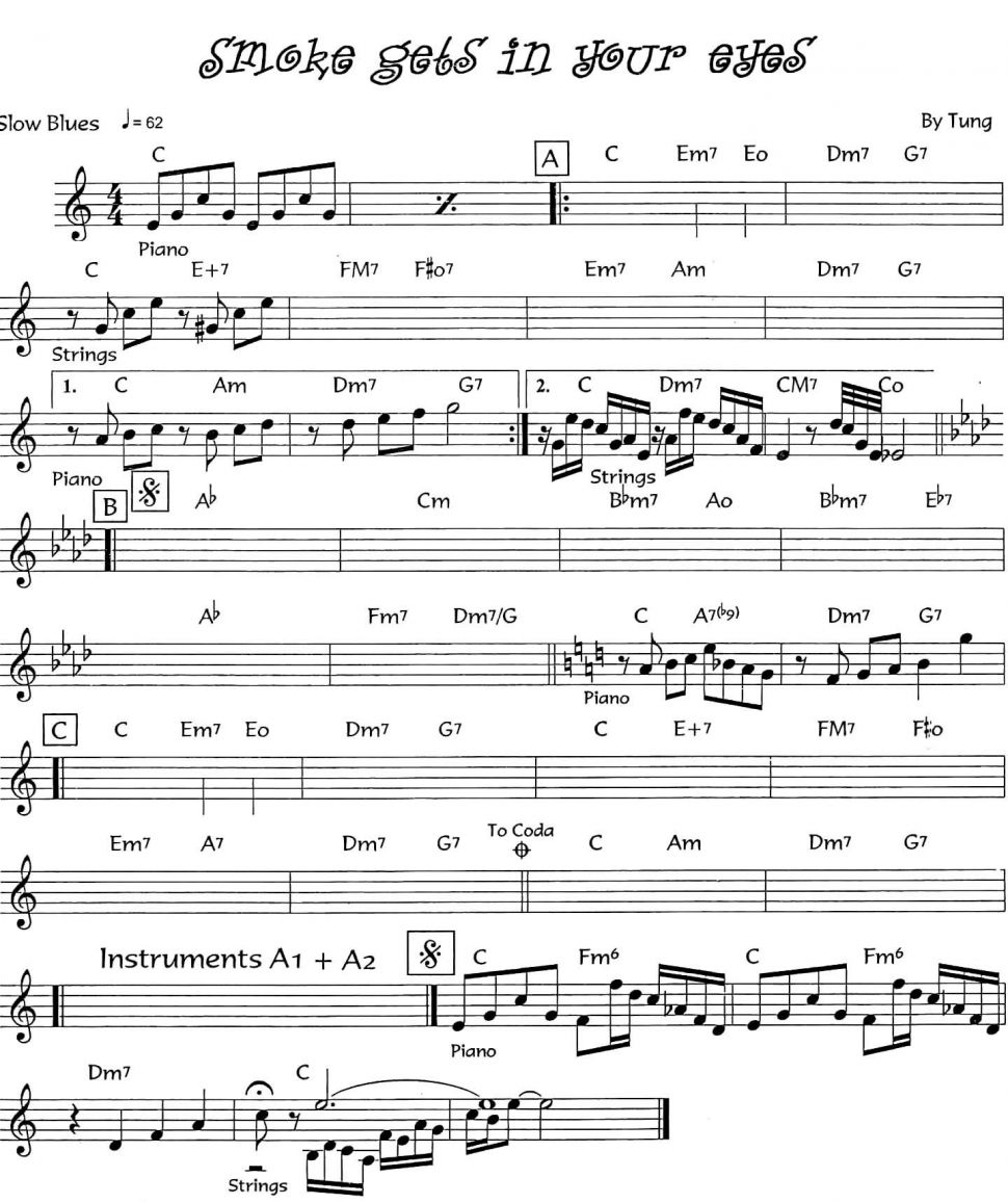 Smoke Getrs In Your Eyes sheet