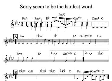 Sorry Seem To Be The Hardest Word sheet
