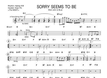 Sorry Seems To Be sheet