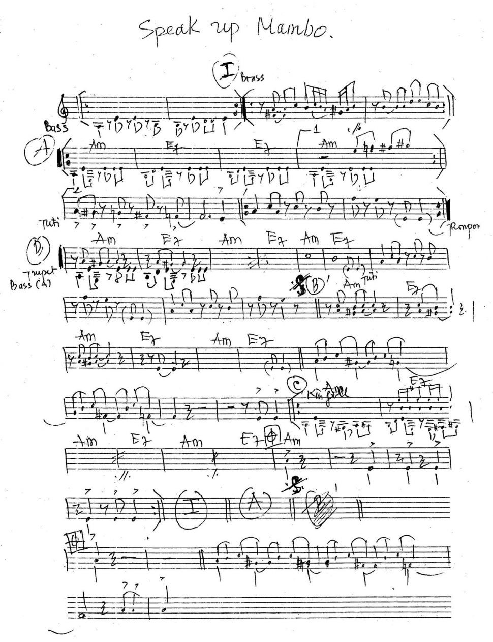 Speak Up Mambo sheet