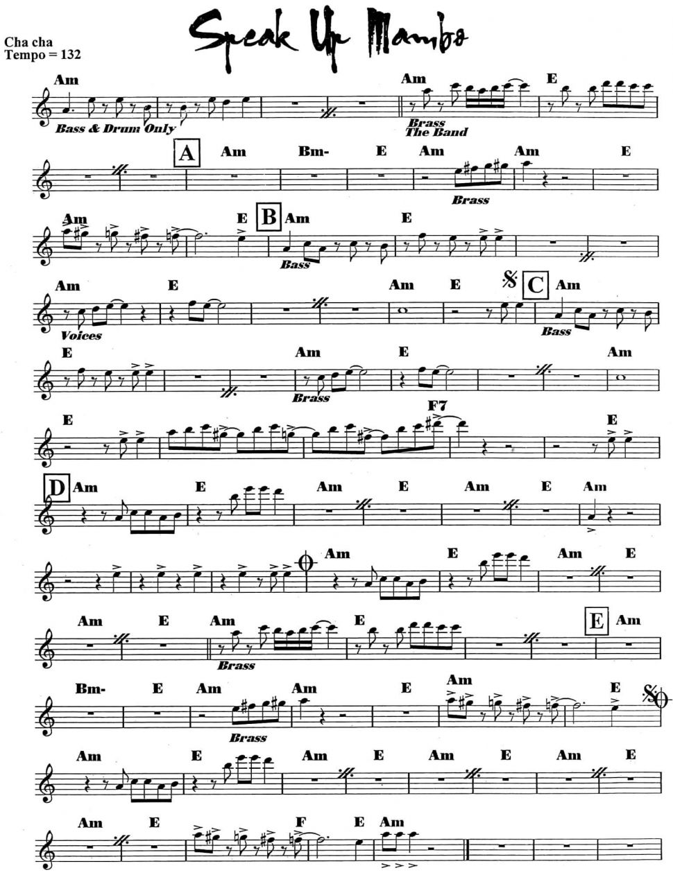 Speak Up Mambo sheet