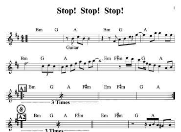 Stop! Stop! Stop! sheet