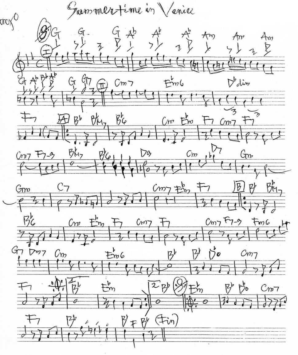 Summer Time In Venice sheet