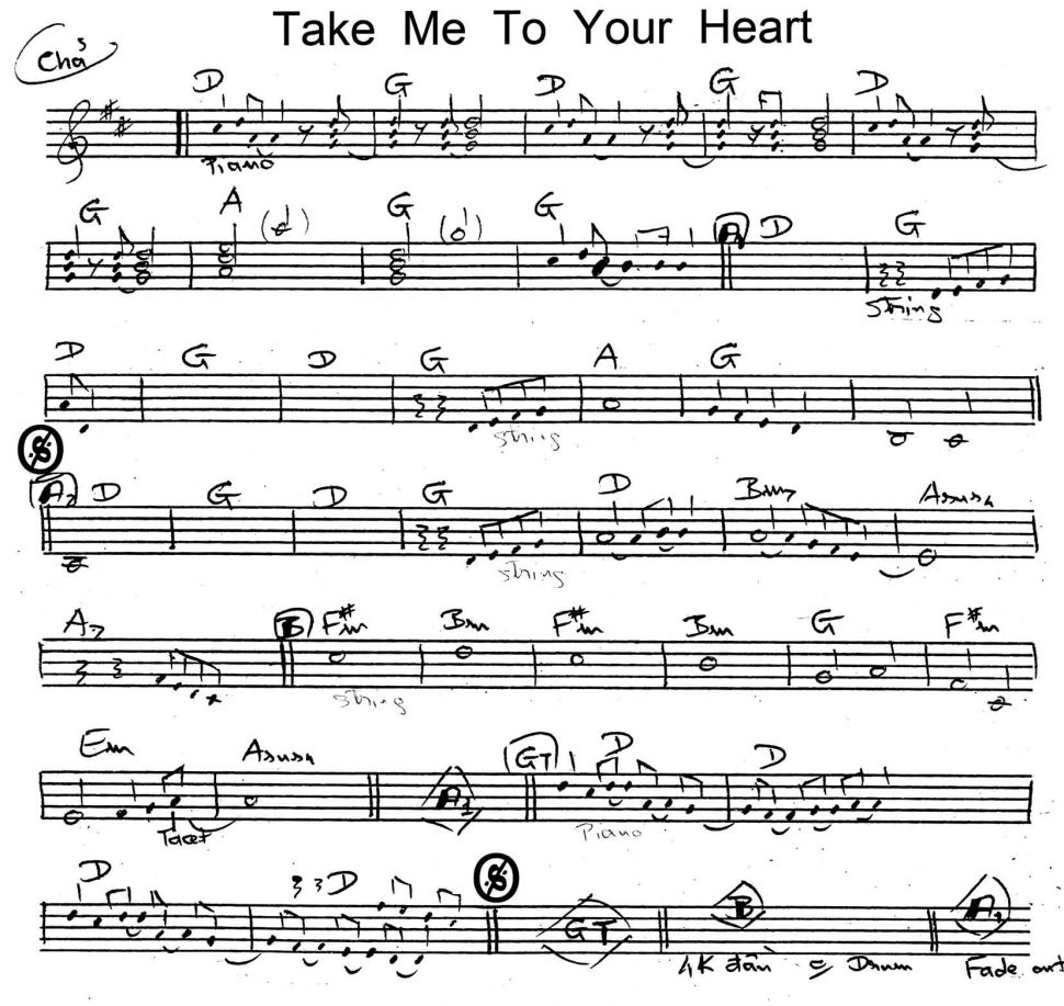 Take Me To Your Heart sheet
