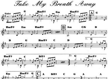 Take My Breath Away sheet