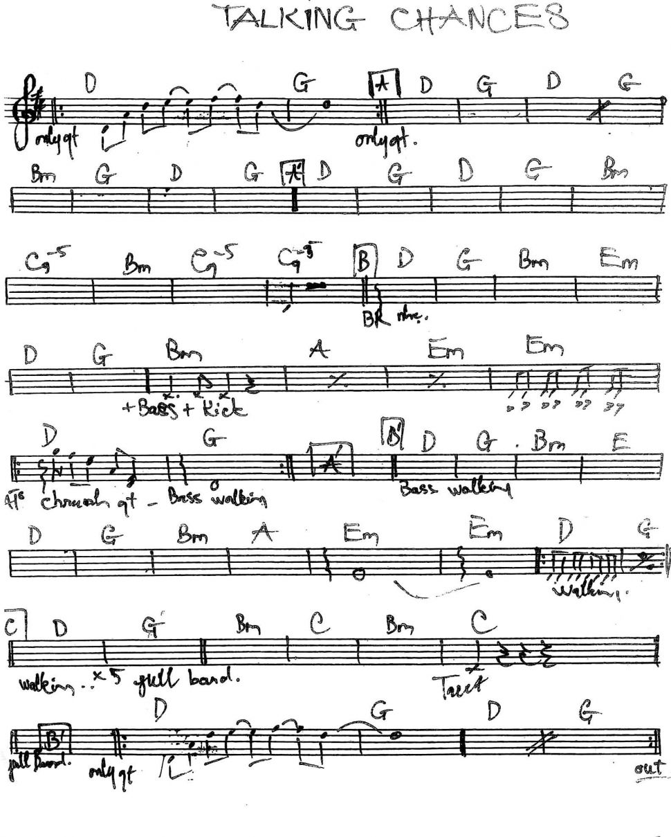 Talking Chances sheet