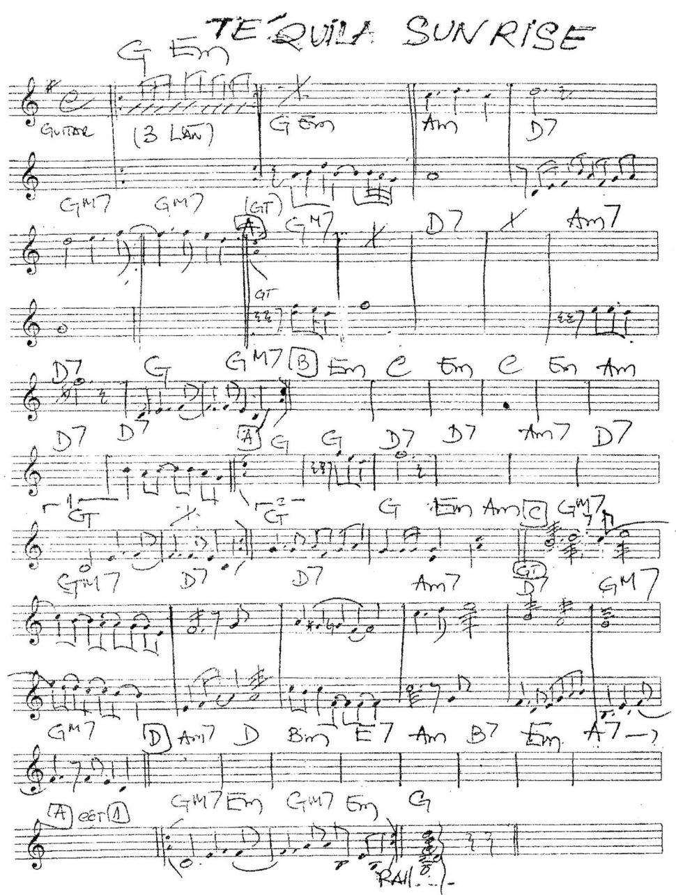 Tequila Sunrise sheet