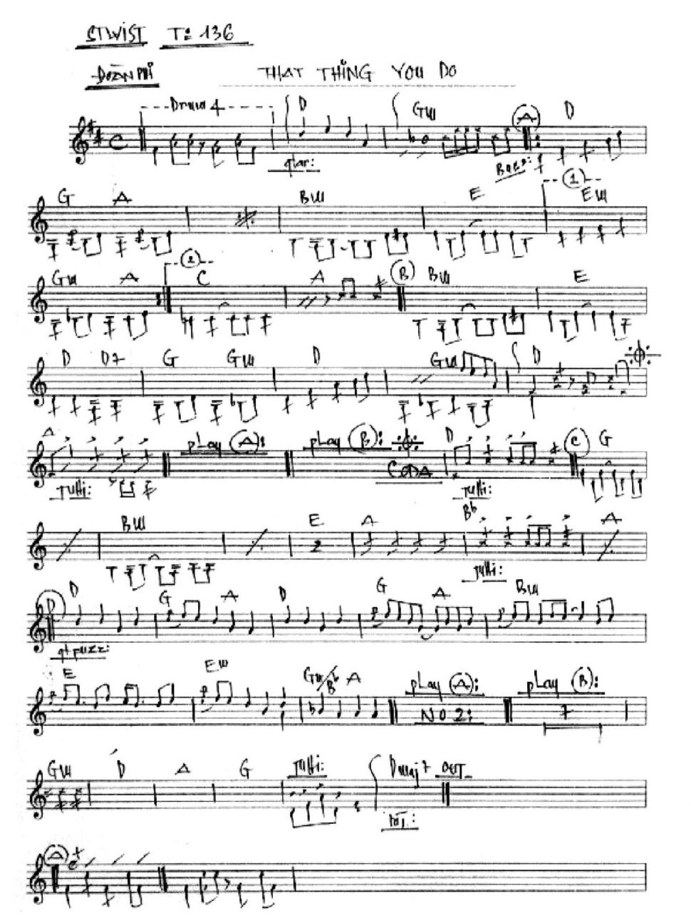 That Thing You Do sheet