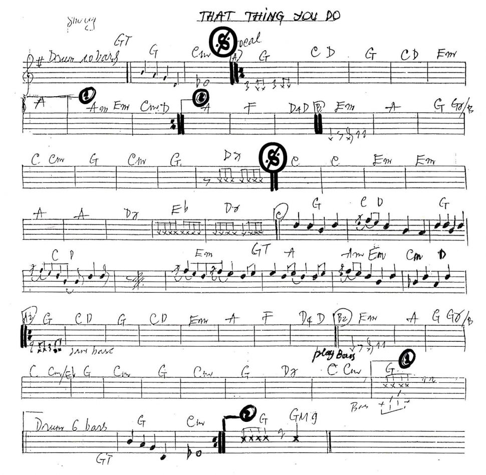 That Thing You Do sheet