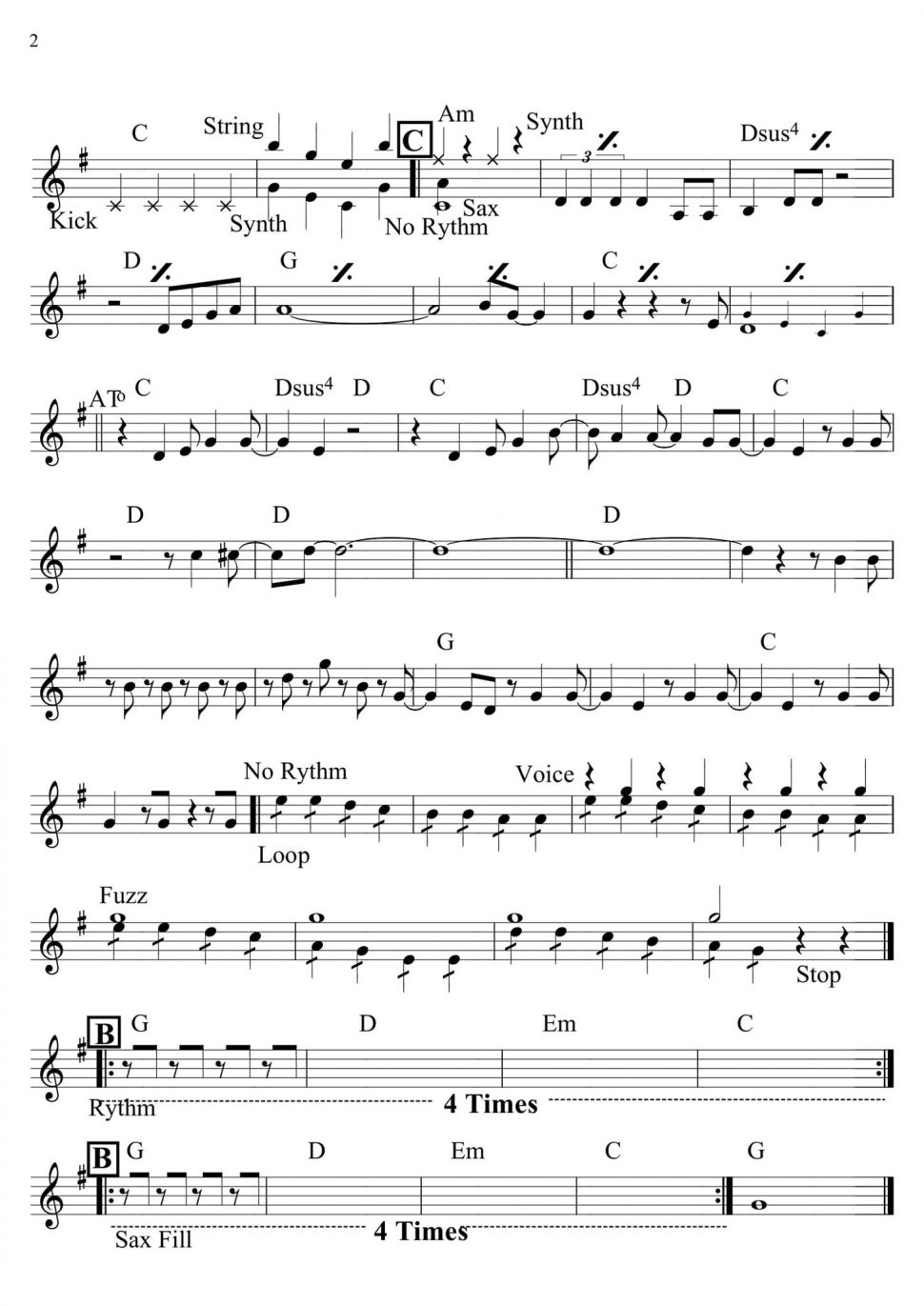 The Day You Went Away sheet