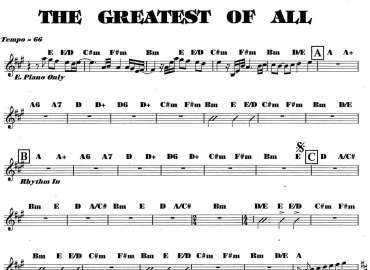 The Greatest Of All sheet