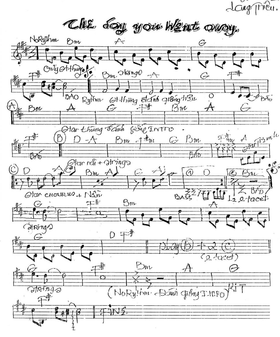 The Sog You Went Away sheet