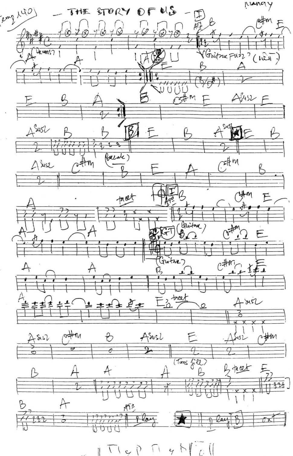 The Story Of Us sheet