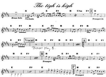 The Tigh Is High sheet