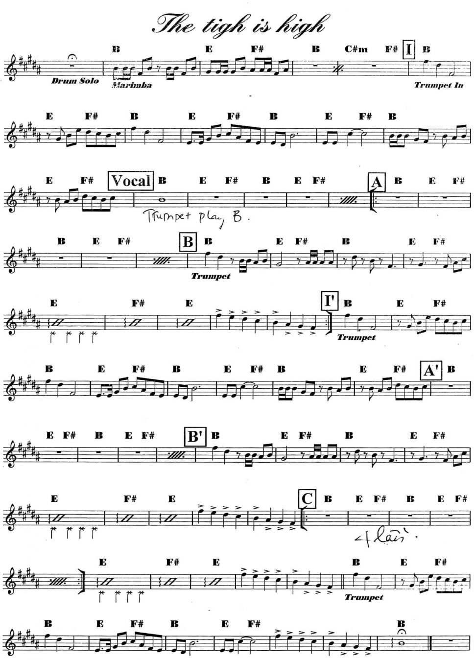 The Tigh Is High sheet