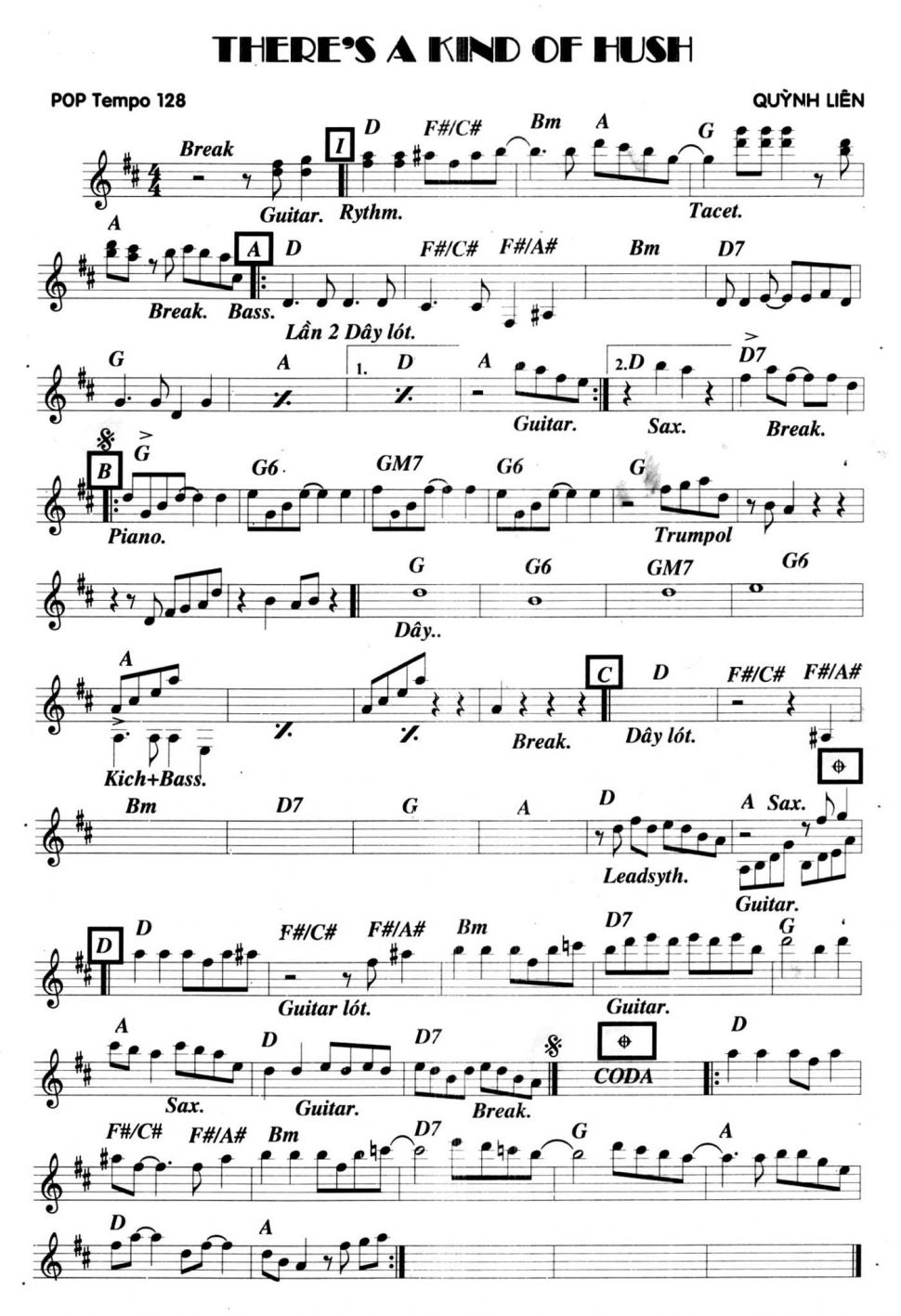 There's Jind Of Hush sheet