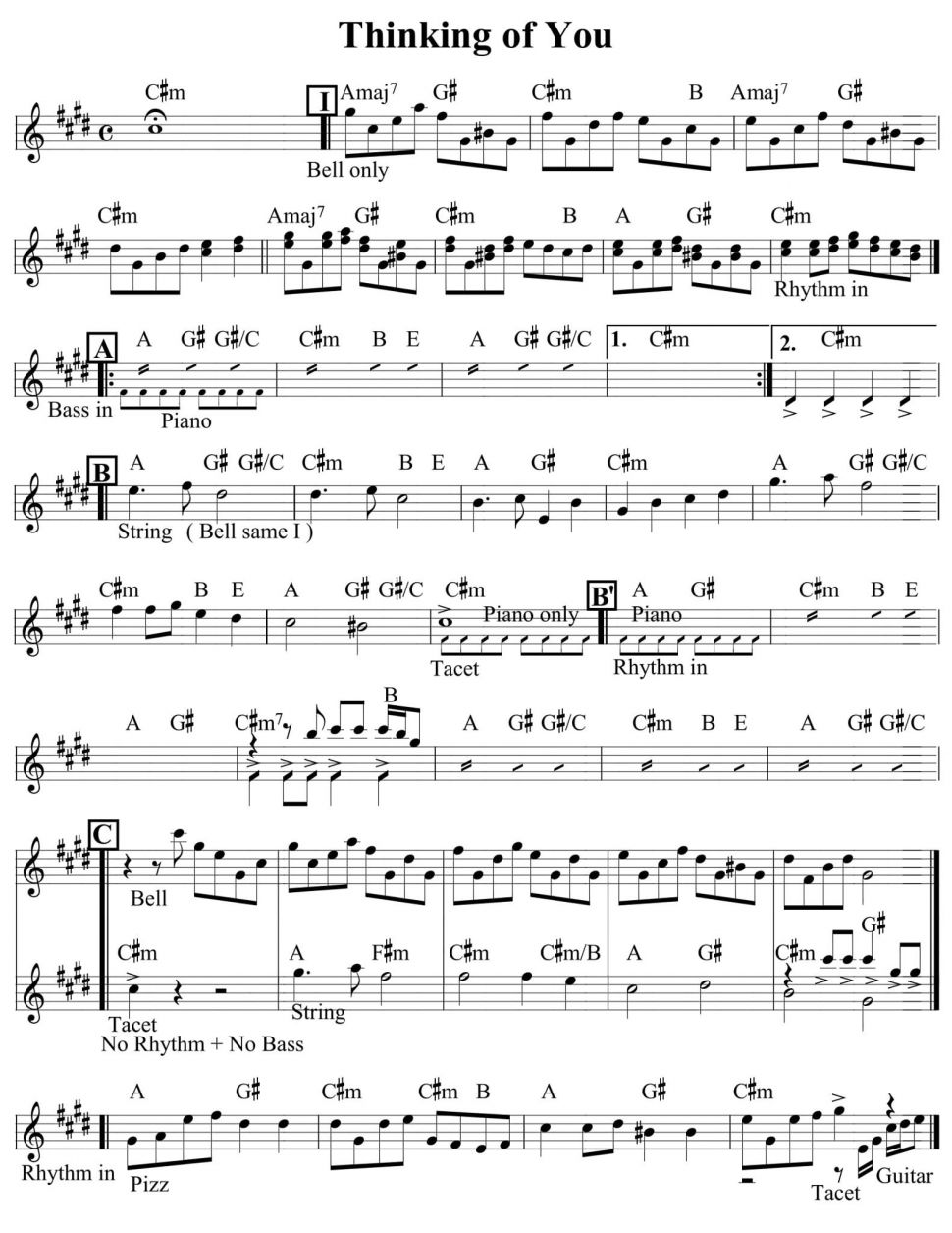 Thinking Of You sheet