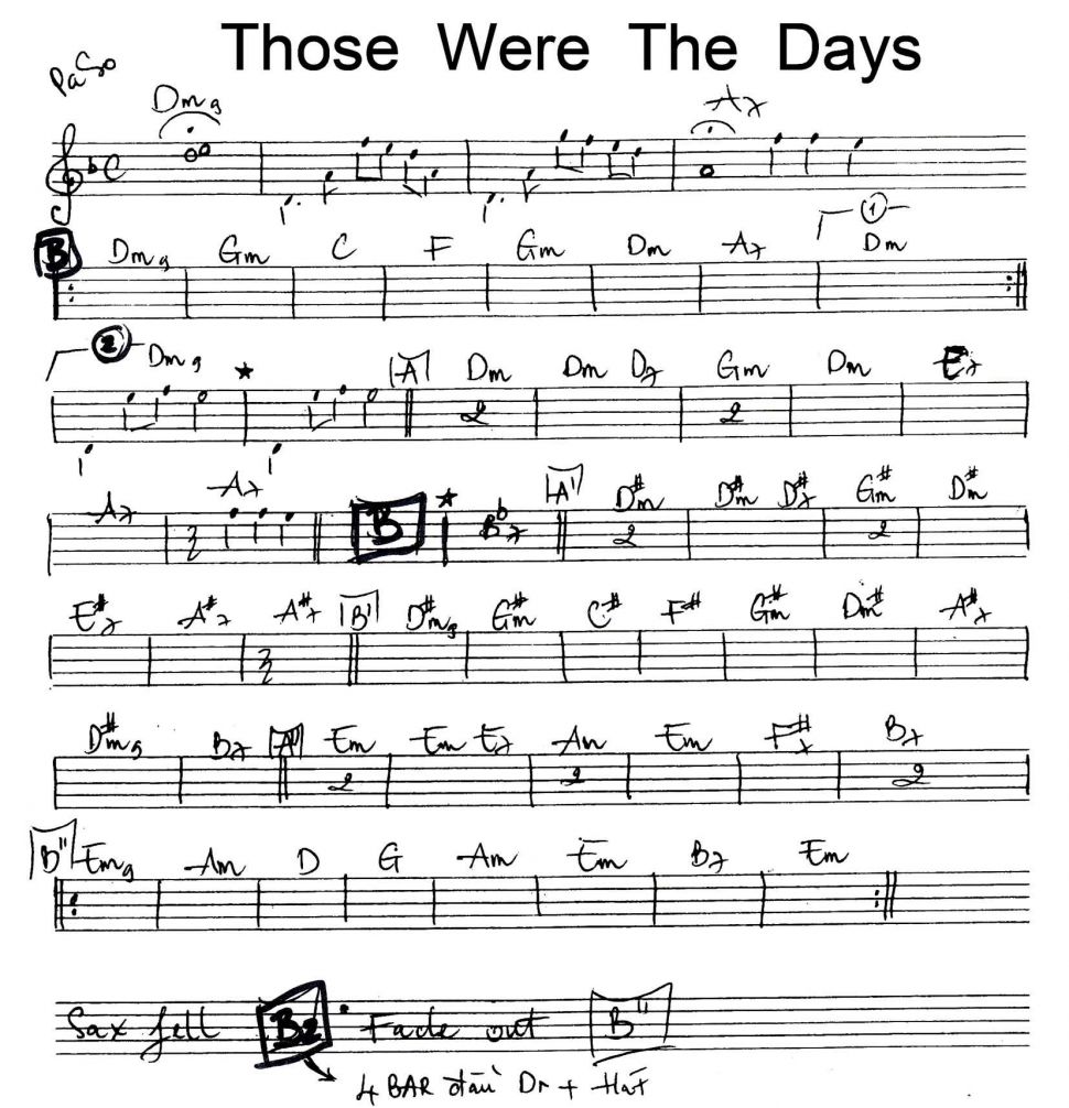 Those Were The Days sheet