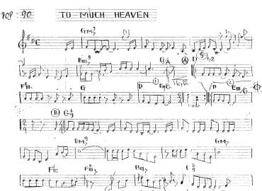 To Much Heaven sheet