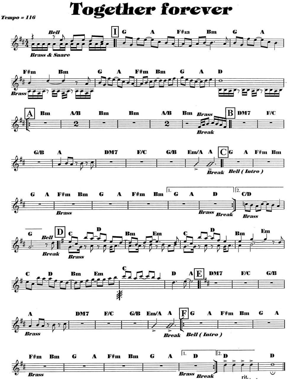 Together Forever sheet