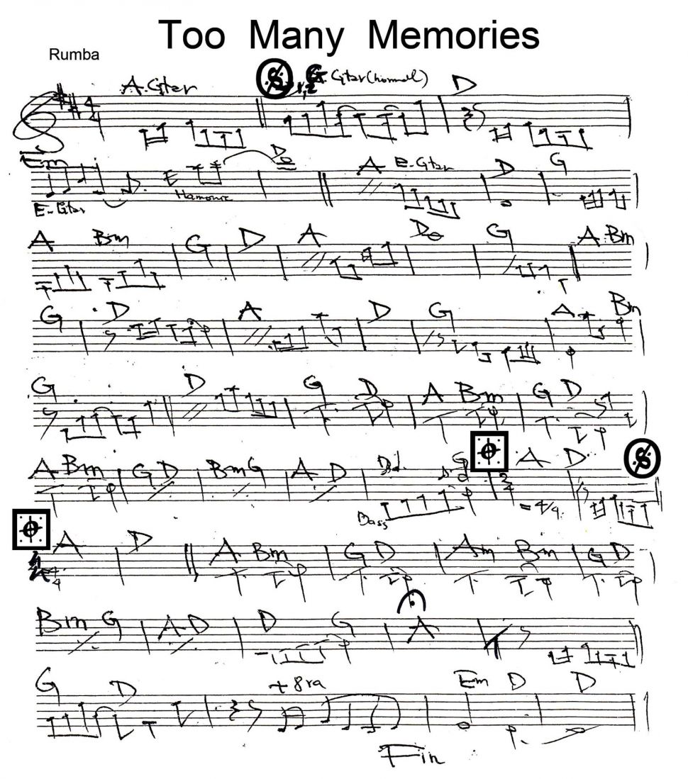 Too Many Memories sheet