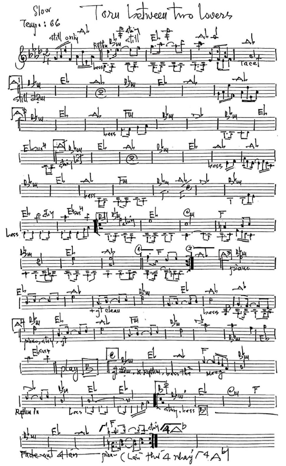 Toru Between Two Loves sheet