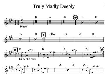Truly Madly Deeply sheet