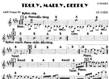 Truly, Madly, Deeply sheet