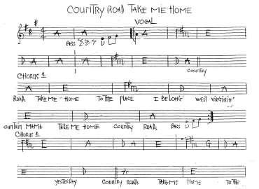Country Road Take Me Home sheet