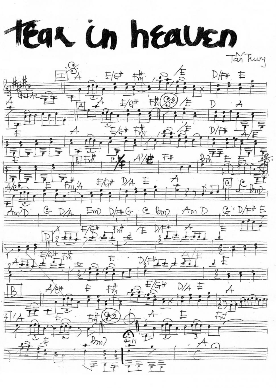 Tear In Heaven sheet