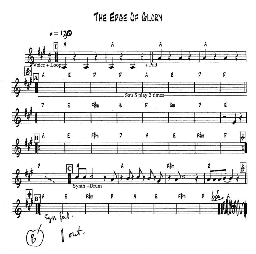 The Edge Of Glory sheet