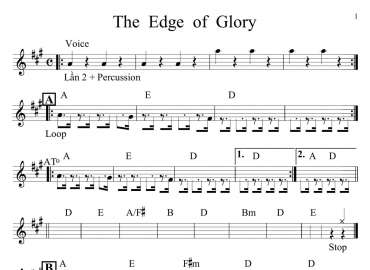 The Edge Of Glory sheet