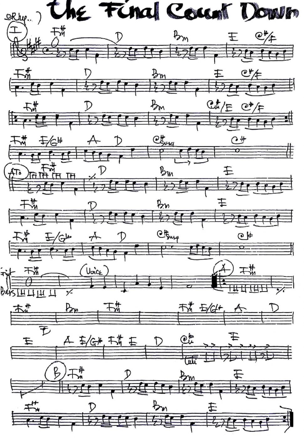 The Final Count Down sheet