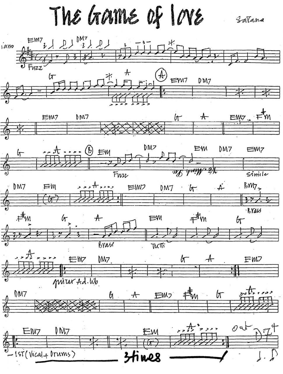 The Game Of Love sheet